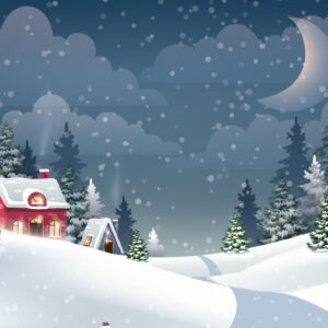 Winter Scene Windproof Backdrop